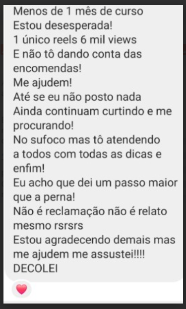 Depoimento aluna
